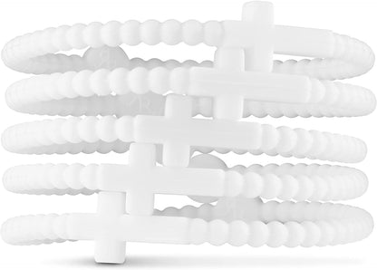 Ryan & Rose Jesus Bracelets - Cross Silicone Bracelet Apparel & Accessories > Jewelry > Bracelets Ryan & Rose White Extra Small 