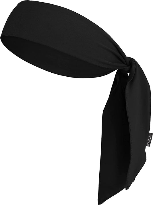 Tie Headband for Women, Men, & Kids - Karate Headband, Ninja Headbands, Tie Headbands for Muay Thai, Softball, Basketball, Sports & Tennis - Pirate & Athletic Headbands - Sweat Wicking Headband Apparel & Accessories > Clothing Accessories > Bandanas & Headties OutdoorEssentials Black  