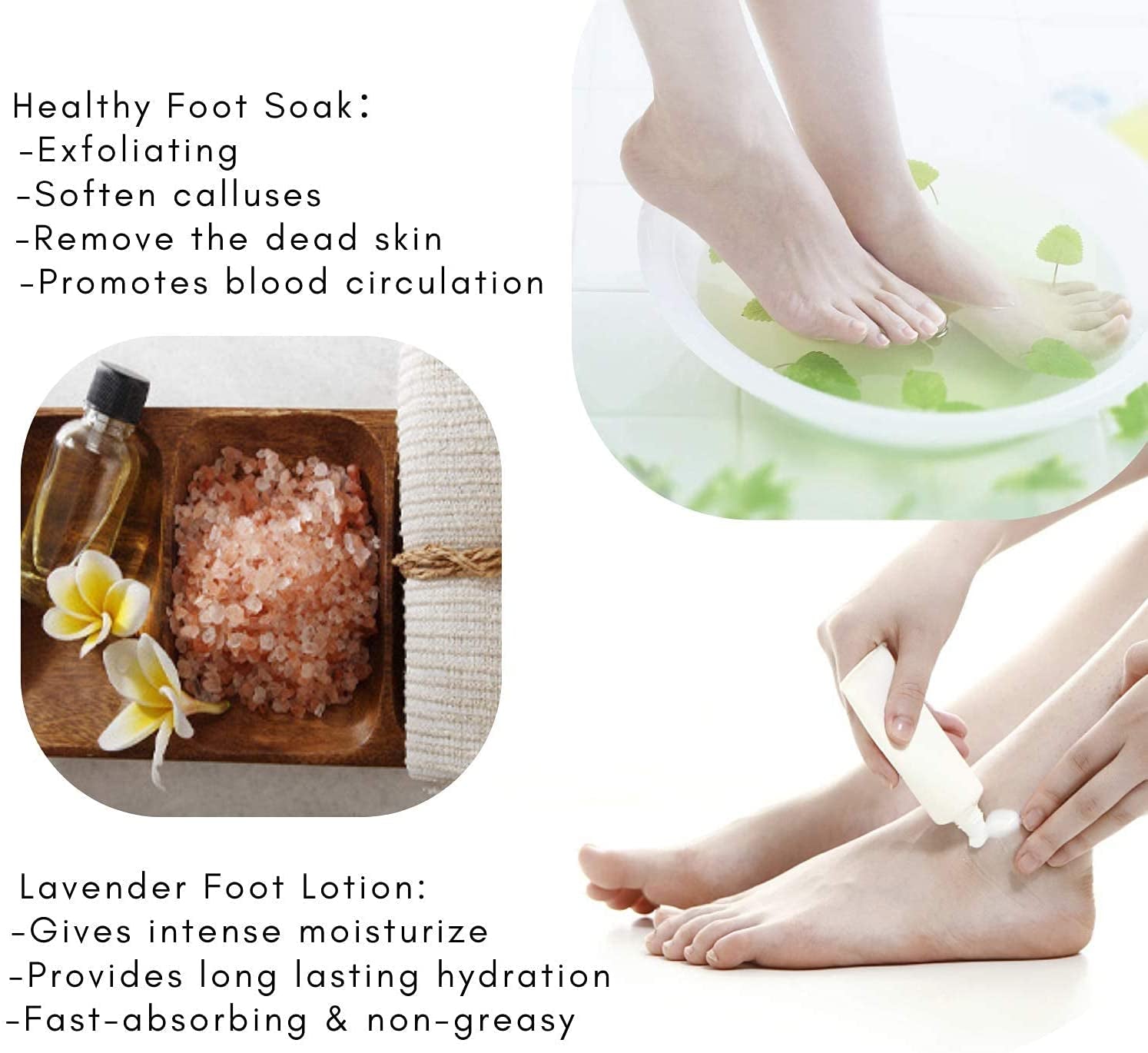 Pink Himalayan Bath Salt Gift Set - Body Foot Spa Kit with Rose Essential Oil & Moisturize Foot Lotion, Revitalize and Soothe Skin, Foot Care Spa Gift Foot Soak for Women Relaxing Christmas Gifts Health & Beauty > Personal Care > Foot Care Green Canyon Spa   
