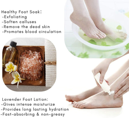 Pink Himalayan Bath Salt Gift Set - Body Foot Spa Kit with Rose Essential Oil & Moisturize Foot Lotion, Revitalize and Soothe Skin, Foot Care Spa Gift Foot Soak for Women Relaxing Christmas Gifts Health & Beauty > Personal Care > Foot Care Green Canyon Spa   