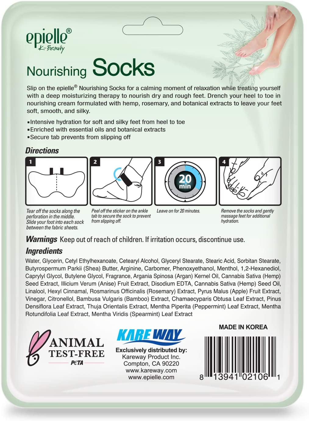 Epielle Nourishing Foot Masks - Hemp + Rosemary Extract for Deep Moisturizing 100% Vegan & Cruelty-Free (Socks 6Pk), Beauty Gifts | Skincare Gifts | Skincare Party Favors. Stocking Stuffers!! Health & Beauty > Personal Care > Foot Care Epielle   