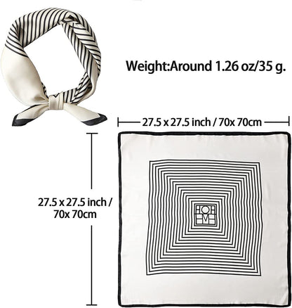 Fashion Hair Scarf for Women Lightweight Silk Feeling Head Scarves Square Bandanas 27.5× 27.5 Inches Apparel & Accessories > Clothing Accessories > Bandanas & Headties Roizsx   