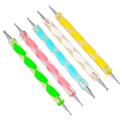 Jsdoin 5 Pc 2 Way Dotting Pen Tool Nail Art Tip Dot Paint Manicure Kit Health & Beauty > Personal Care > Cosmetics > Cosmetic Tools > Nail Tools Jsdoin   