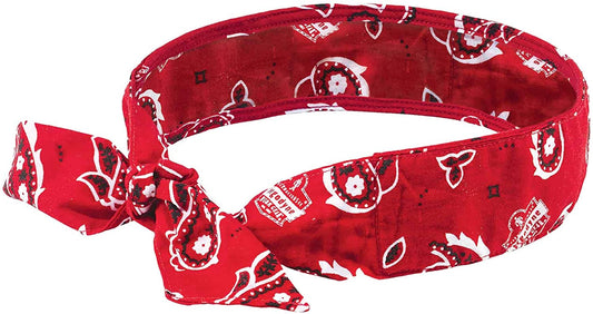 Ergodyne Chill Its 6700 Cooling Bandana, Red Western, Evaporative Polymer Crystals for Cooling Relief, Tie for Adjustable Fit Apparel & Accessories > Clothing Accessories > Bandanas & Headties Ergodyne Red Western Each 
