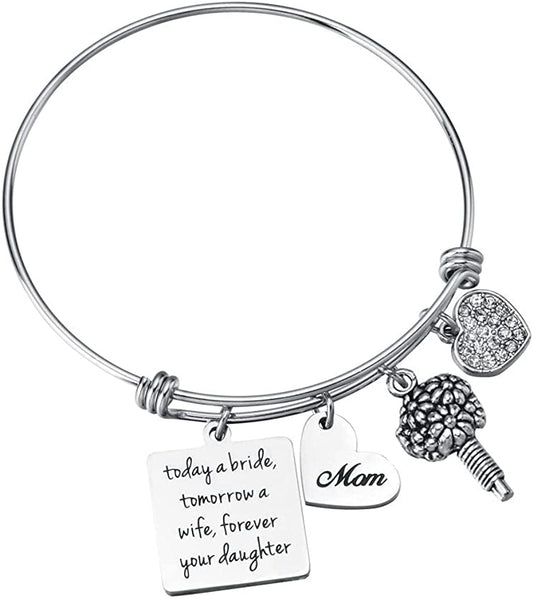 Miss Pink Wedding Gift for Bridesmaid Maid of Honor Flower Girl Bride to Be Sister Mother of the Bride Thank You Gift from Bride and Groom Thank You for Standing by My Side Bracelets Gifts Apparel & Accessories > Jewelry > Bracelets Miss Pink Mother of The Bride  