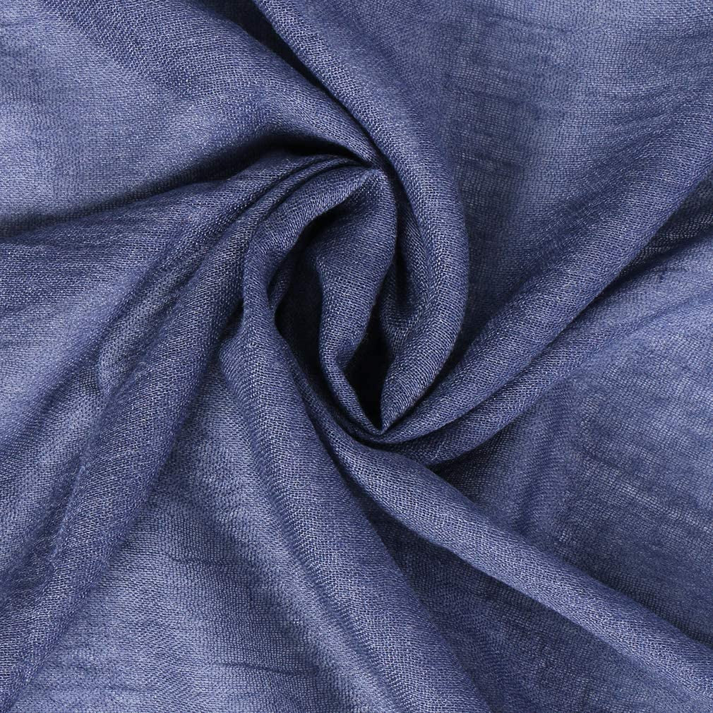 LMVERNA Women Solid Color Scarfs Large Long Lightweight Fringed Headscarf Linen Sheer Shawl Wrap Apparel & Accessories > Clothing Accessories > Scarves & Shawls LMVERNA   