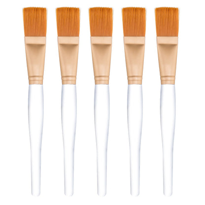 Facial Mask Brush Makeup Brushes Cosmetic Tools with Clear Plastic Handle, 5 Pack (Silver with Yellow Brush) Health & Beauty > Personal Care > Cosmetics > Cosmetic Tools > Makeup Tools Mudder Gold with Yellow Brush  