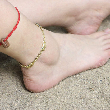 18K Gold Elephant Anklet Bracelets for Women Teen Girl Flat Marina Cute Chain Handmade Unique Trendy Simple Minimalist Summer Beach Jewelry Christmas Gifts Apparel & Accessories > Jewelry > Anklets Mingyang   