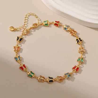 18K Gold Plated Evil Eye/Lucky Elephant/Butterfly/Hand of Fatima Anklet Cross/Tree of Life/Sun Moon Stars/Cubic Zirconia Ankle Bracelets for Women Apparel & Accessories > Jewelry > Anklets Yumikoo   