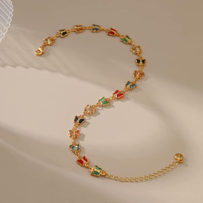 18K Gold Plated Evil Eye/Lucky Elephant/Butterfly/Hand of Fatima Anklet Cross/Tree of Life/Sun Moon Stars/Cubic Zirconia Ankle Bracelets for Women Apparel & Accessories > Jewelry > Anklets Yumikoo   