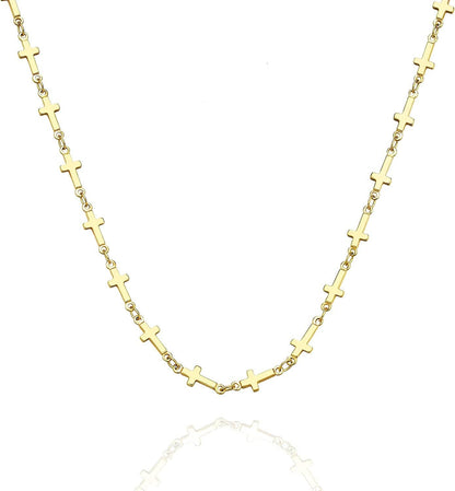18K Gold/Silver Plated Simple Evil Eye Turquoise Cross Pendant Choker Necklace Simple Tiny Necklace for Women Girls multi cross choker