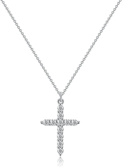 18K Gold/Silver Plated Simple Evil Eye Turquoise Cross Pendant Choker Necklace Simple Tiny Necklace for Women Girls big cubic zirconia Silver
