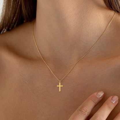 18K Gold/Silver Plated Simple Evil Eye Turquoise Cross Pendant Choker Necklace Simple Tiny Necklace for Women Girls