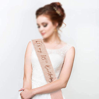 18Th Birthday Sash and Tiara for Girls, Rose Gold Birthday Sash Crown 18 & Fabulous Sash and Tiara for Girls, 18Th Birthday Gifts for Happy 18Th Birthday Party Favor Supplies Apparel & Accessories > Clothing Accessories > Sashes BRT Bearingshui   