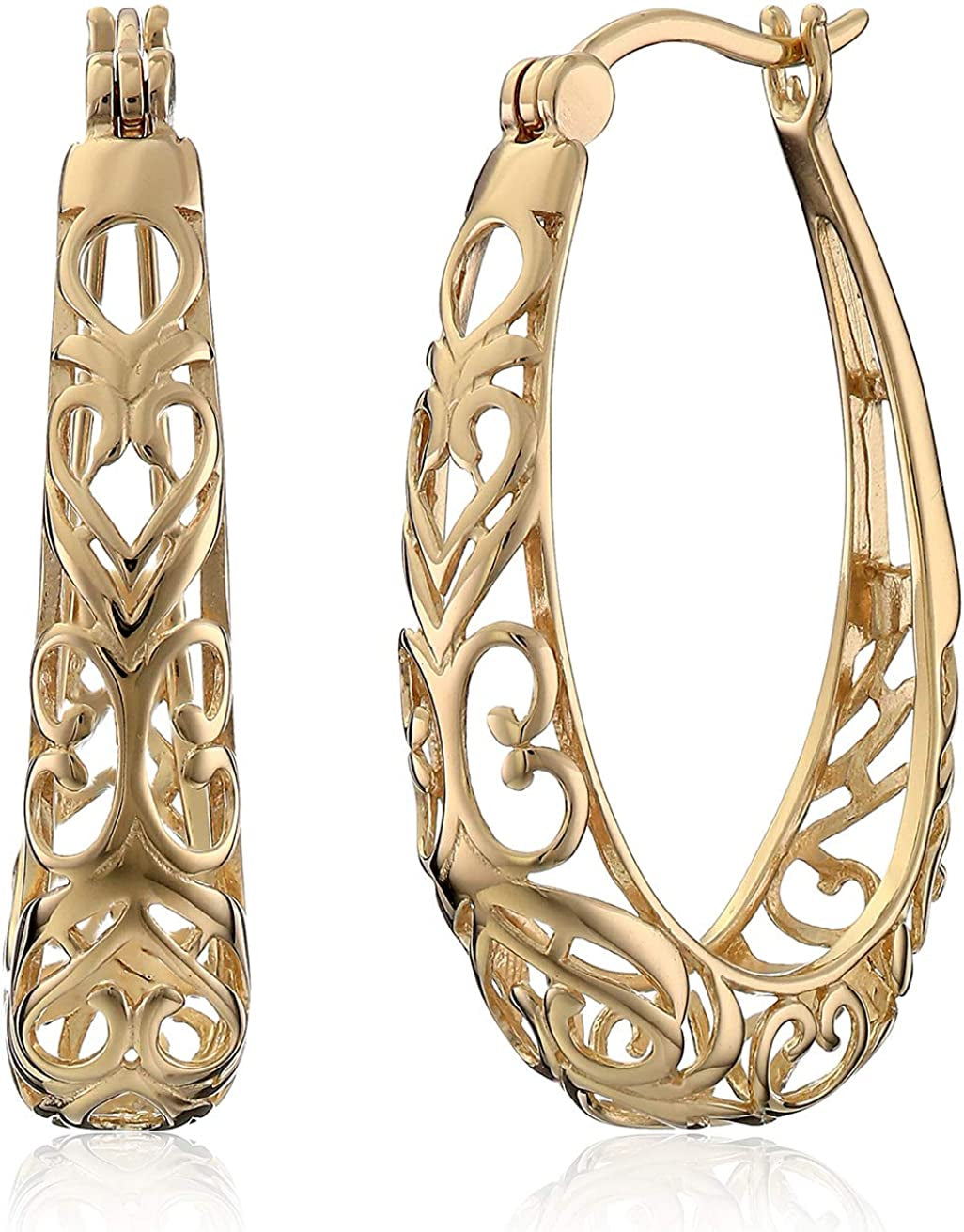 Sterling Silver Filigree Hoop Earrings Apparel & Accessories > Jewelry > Earrings KYLIE MAX Yellow  