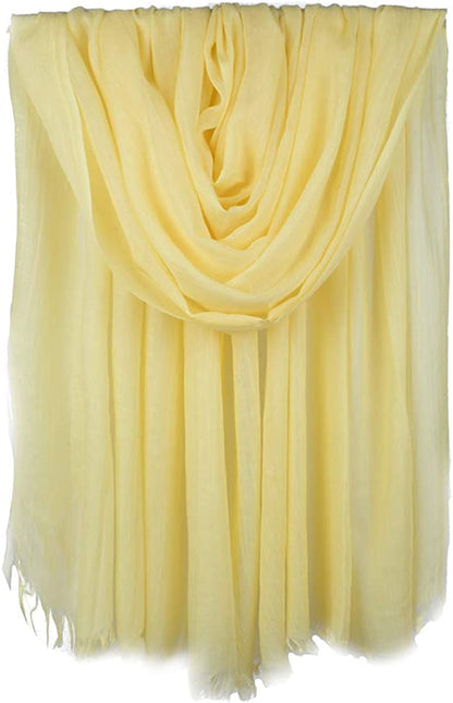Iristide Women Summer Scarfs Large Long Lightweight Linen Beach Gauze Shawl Wrap 75”×43” Apparel & Accessories > Clothing Accessories > Scarves & Shawls Iristide Yellow  