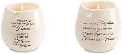 19177 in Memory of Loved One Ceramic Soy Wax Candle 8 Oz Candle + Gone Yet Not Forgotten Candle