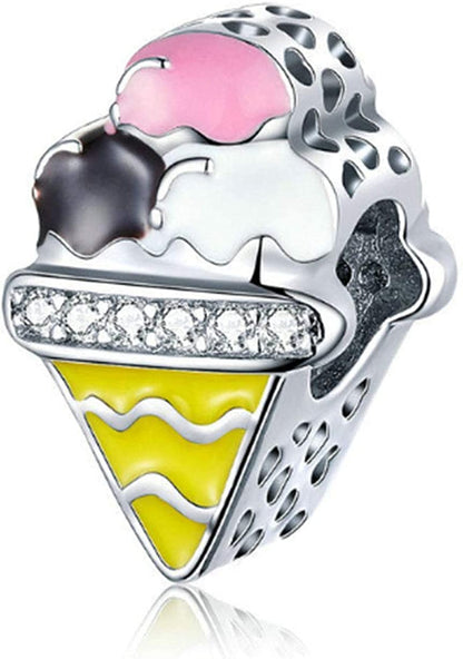 Sweets Candy Charm Bead for Bracelets Original 925 Sterling Silver Birthday Mother'S Day Christmas Charms for Pandora'S Bracelets or Necklace Family Mom Wife Sister Gift for Her Apparel & Accessories > Jewelry > Bracelets Eternalll Jewellery Ice Cream Charms  