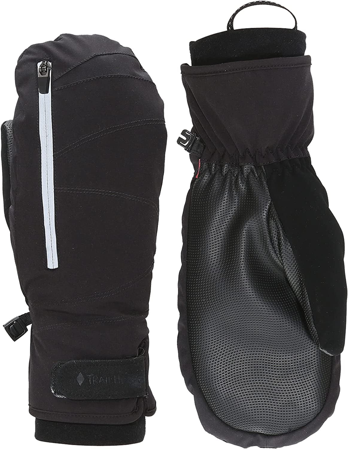 Trailheads Women’S Convertible Zip Mitts | Winter Running Mittens | Thermal Mittens for Cold Weather | Women’S Mittens for Outdoor Sports - Black Apparel & Accessories > Clothing Accessories > Gloves & Mittens TrailHeads Small/Medium  