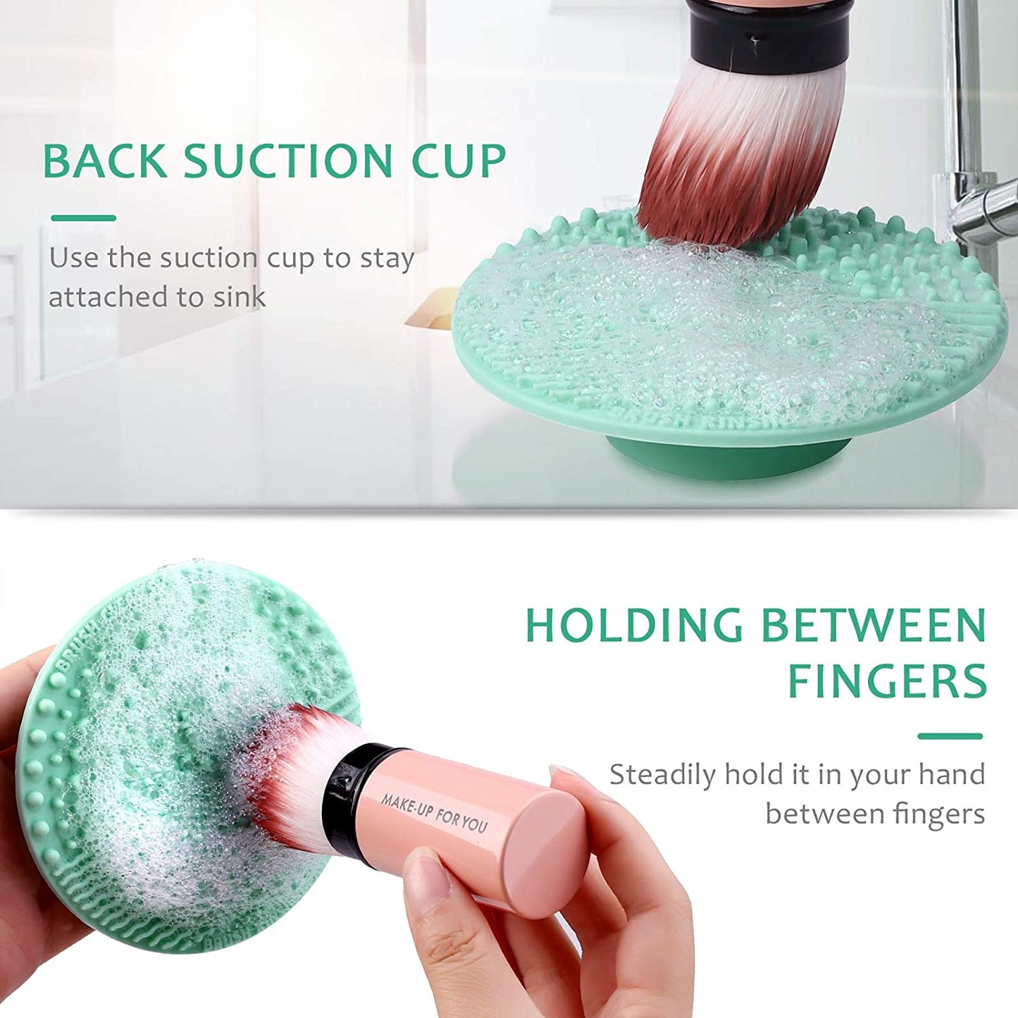 Brush Cleaning Mat, Silicone Makeup Cleaning Brush Scrubber Mat Portable Washing Tool Cosmetic Brush Cleaner with Suction Cup for Valentines Day Health & Beauty > Personal Care > Cosmetics > Cosmetic Tools > Makeup Tools Norate   