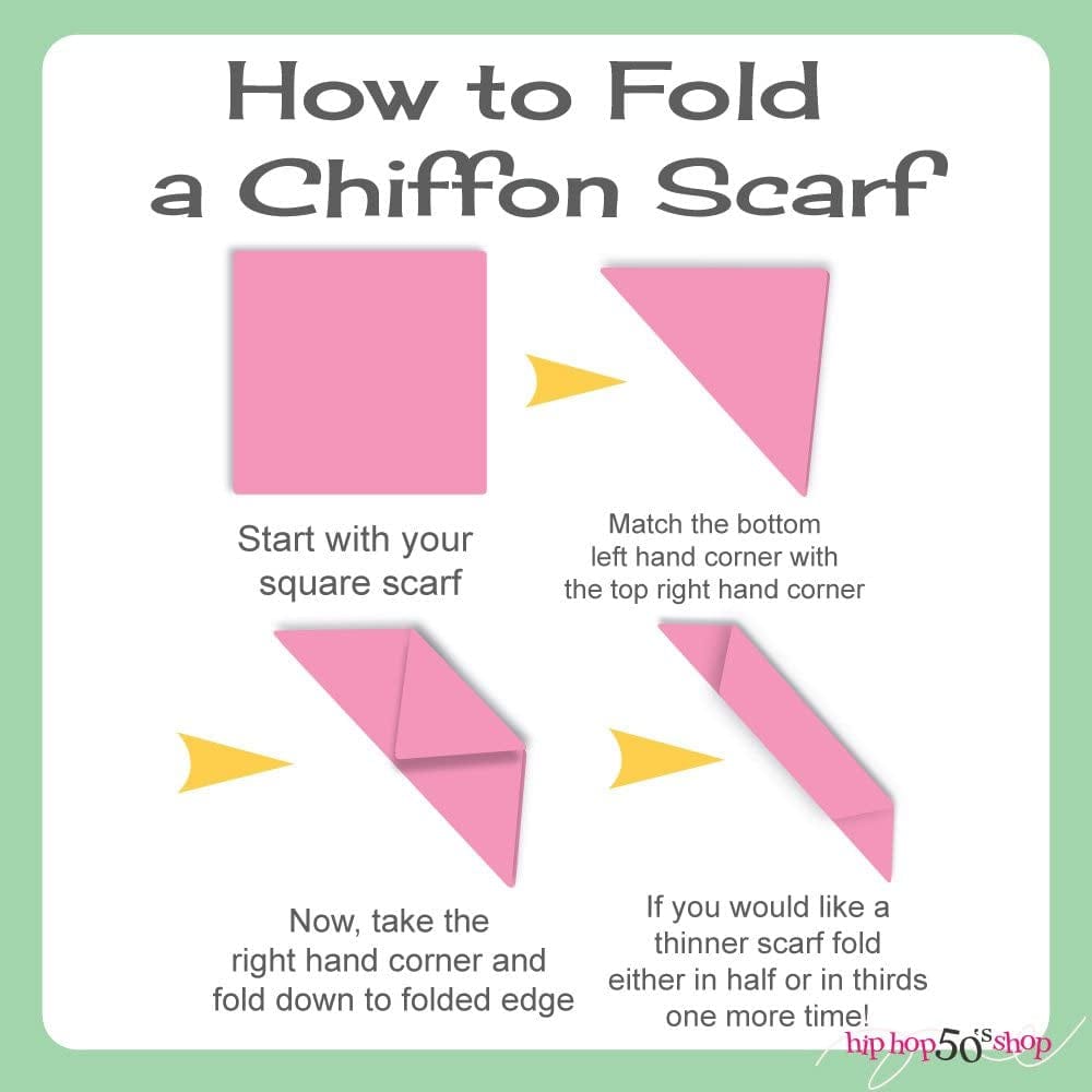 1950S Chiffon Scarf, Vintage Ascot, Retro Hair Tie for Women and Children Apparel & Accessories > Clothing Accessories > Bandanas & Headties Hip Hop 50's Shop   