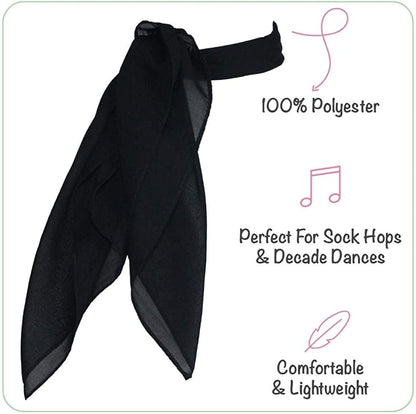 1950S Chiffon Scarf, Vintage Ascot, Retro Hair Tie for Women and Children Apparel & Accessories > Clothing Accessories > Bandanas & Headties Hip Hop 50's Shop   