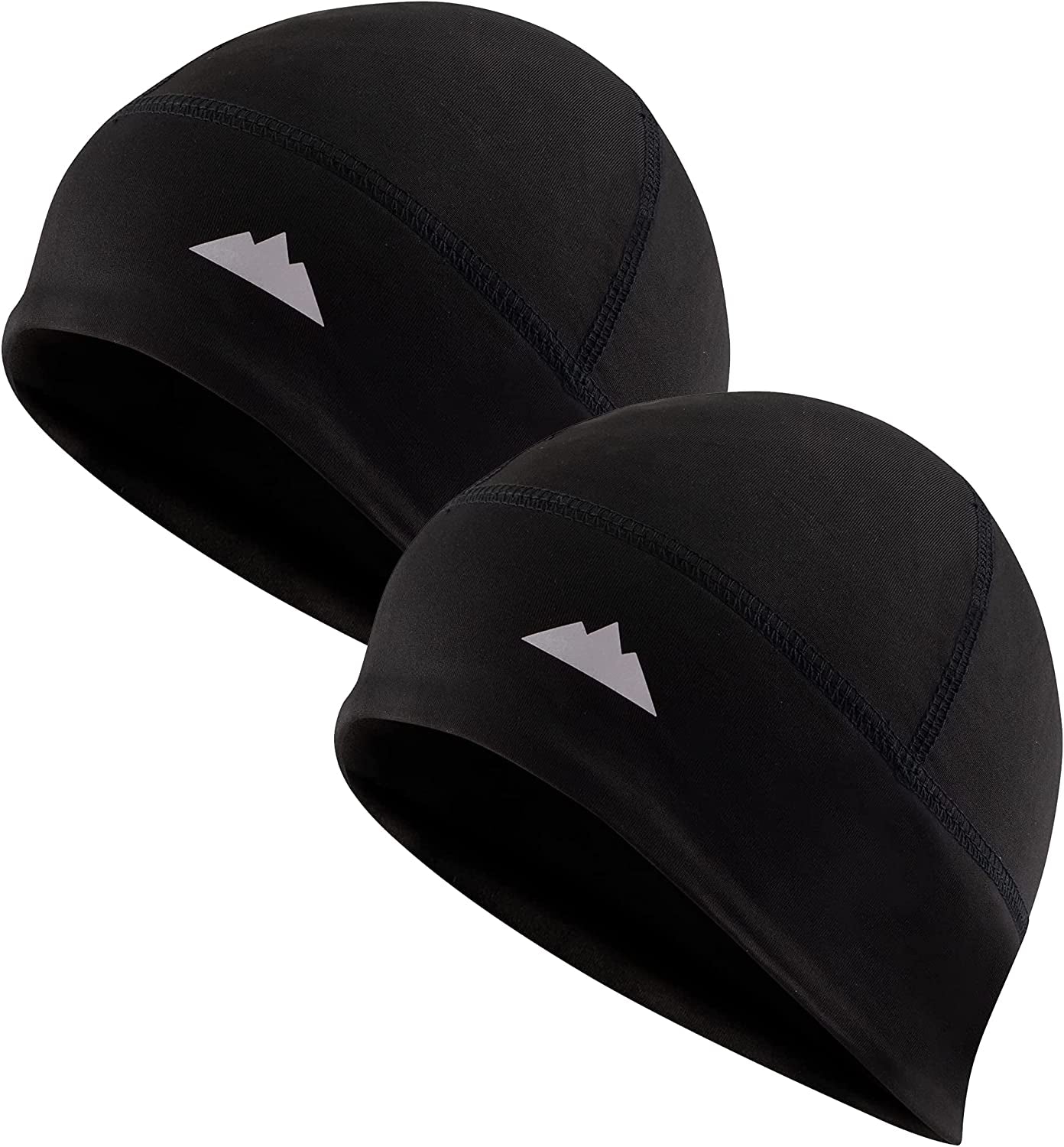 Skull Cap Helmet Liner Running Beanie - Winter Thermal under Helmet Cycling Head Hat - Ultimate Moisture Wicking Performance Apparel & Accessories > Clothing Accessories > Headwear Tough Headwear 2 Pack: Black One Size 