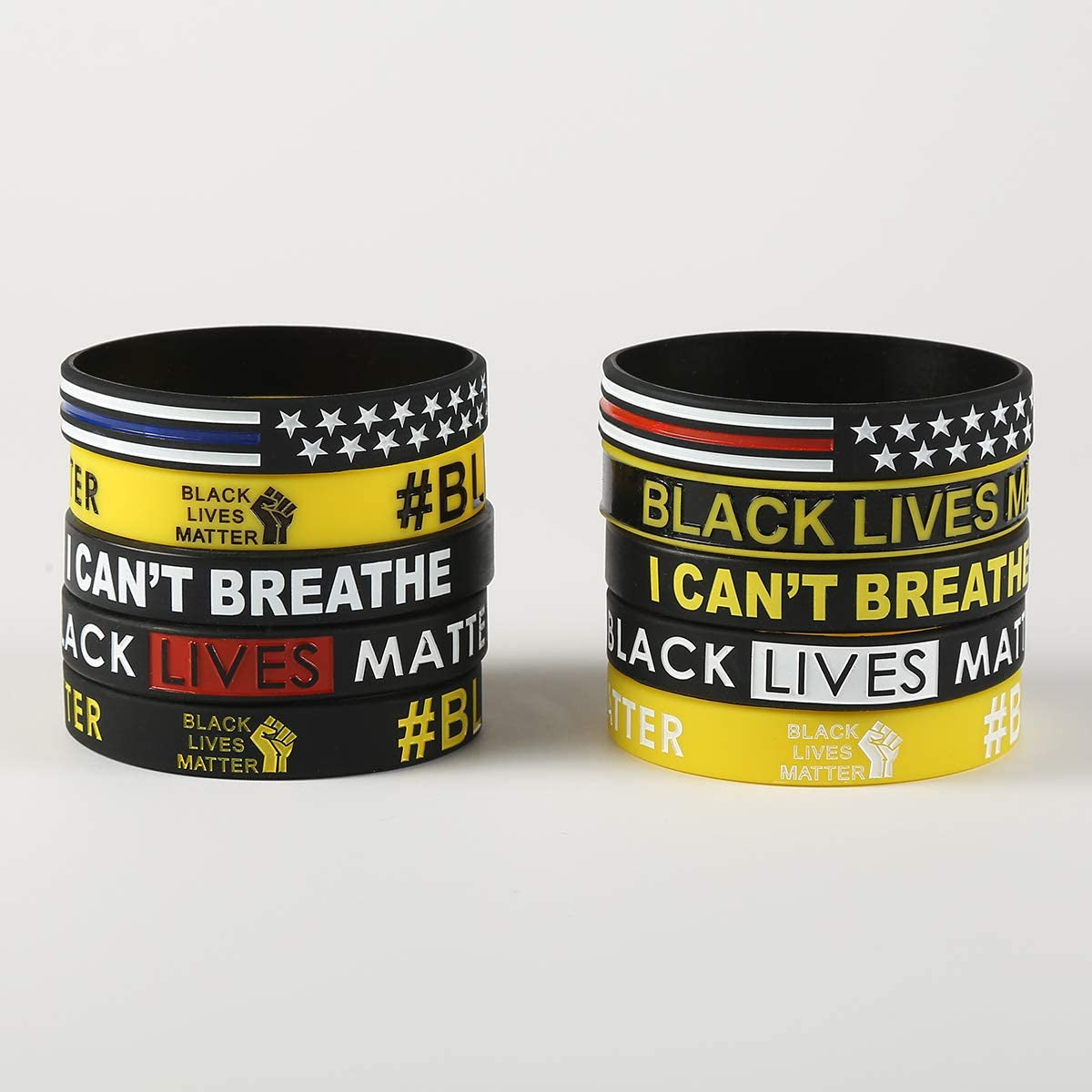 Black Lives Matter Bracelet Silicone Wristband Bracelets Black Rubber Bangle Bracelet 10 Pcs Apparel & Accessories > Jewelry > Bracelets Cooluckday   