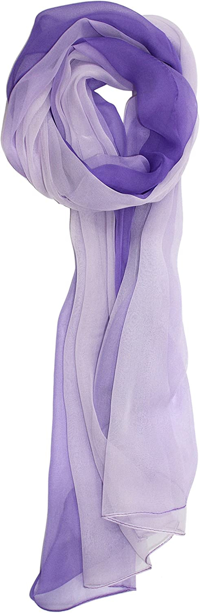 Ted & Jack - Silk Ombre Lightweight Accent Scarf Apparel & Accessories > Clothing Accessories > Scarves & Shawls Ted and Jack Purples  