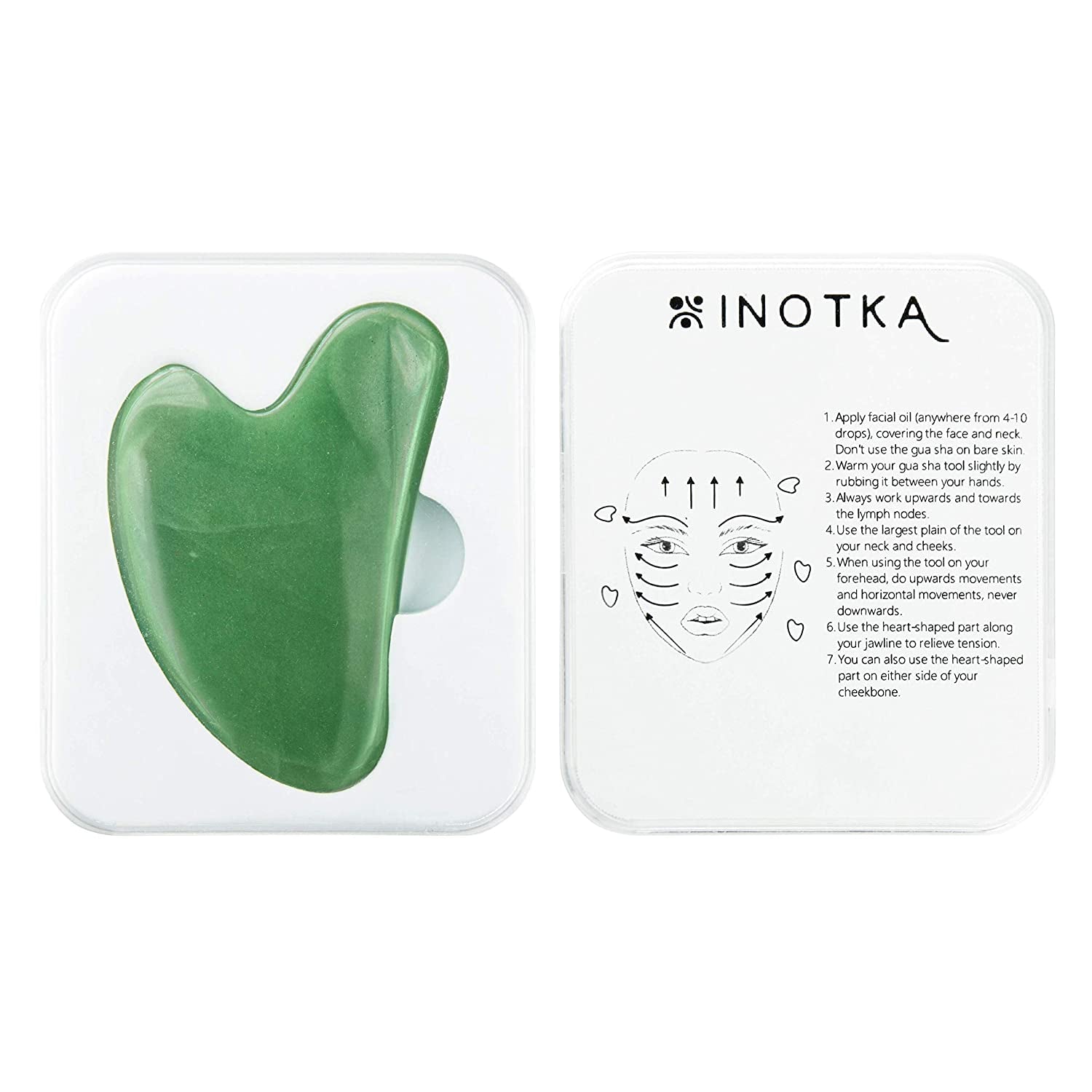 Rose Quartz and Jade Gua Sha Massage Tool for Facial Massage, Green Aventurine, Authentic Gua Sha Stones for Lymphatic Drainage Health & Beauty > Personal Care > Cosmetics > Cosmetic Tools > Skin Care Tools INOTKA   