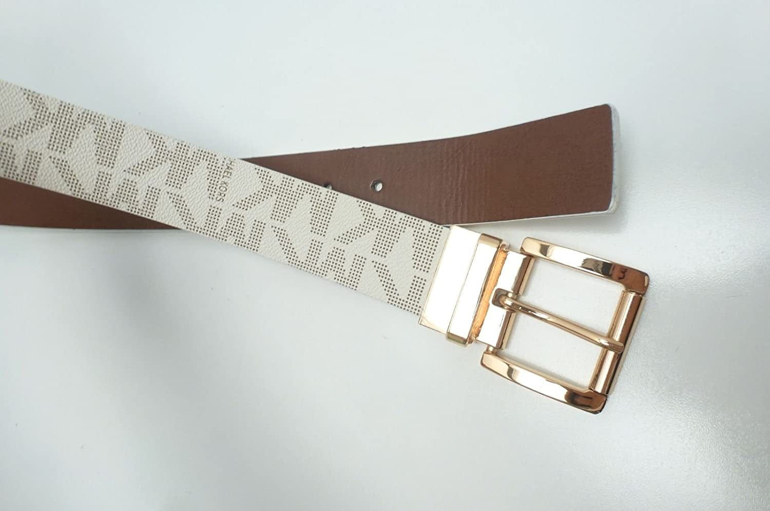 Michael Kors Mk Signature Monogram Logo Reversible Buckle Belt Apparel & Accessories > Clothing Accessories > Belts Michael Kors   