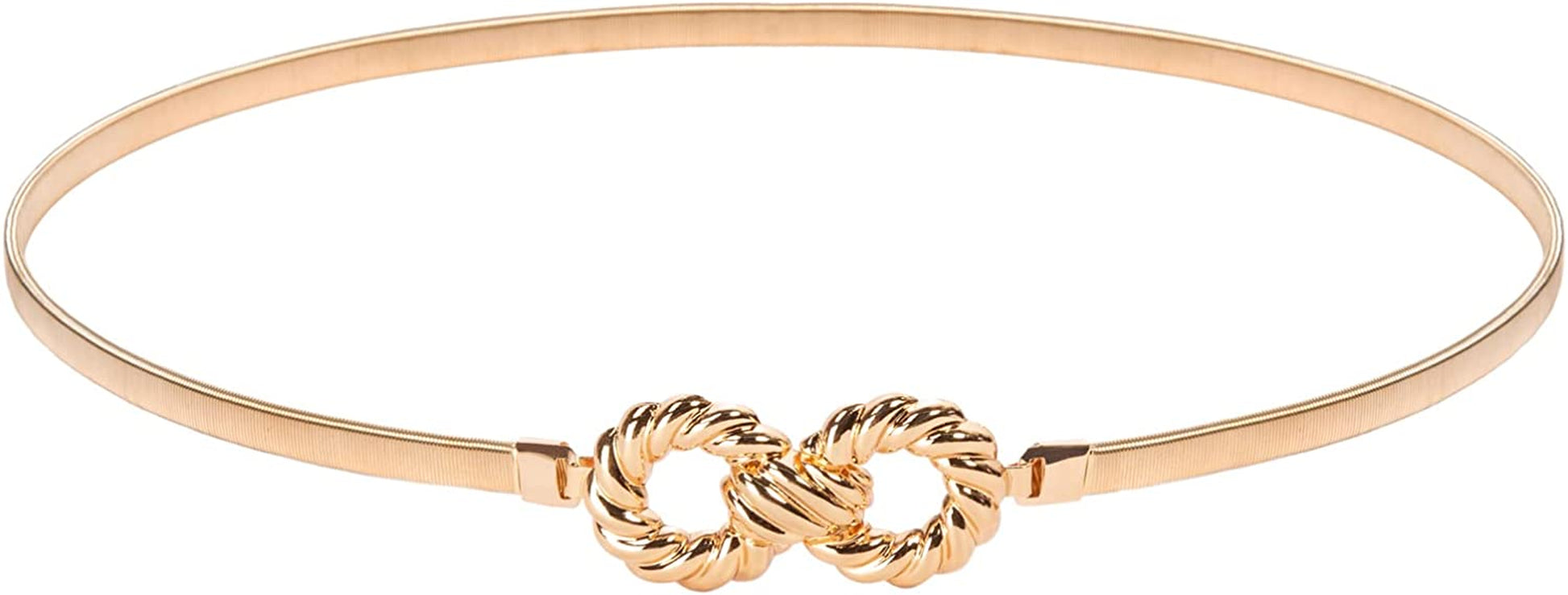 GRACE KARIN Women Skinny Metal Cinch Belt Gold Waistband Elastic Waist Belt CL633 Apparel & Accessories > Clothing Accessories > Belts GRACE KARIN Gold-circle29 Large 