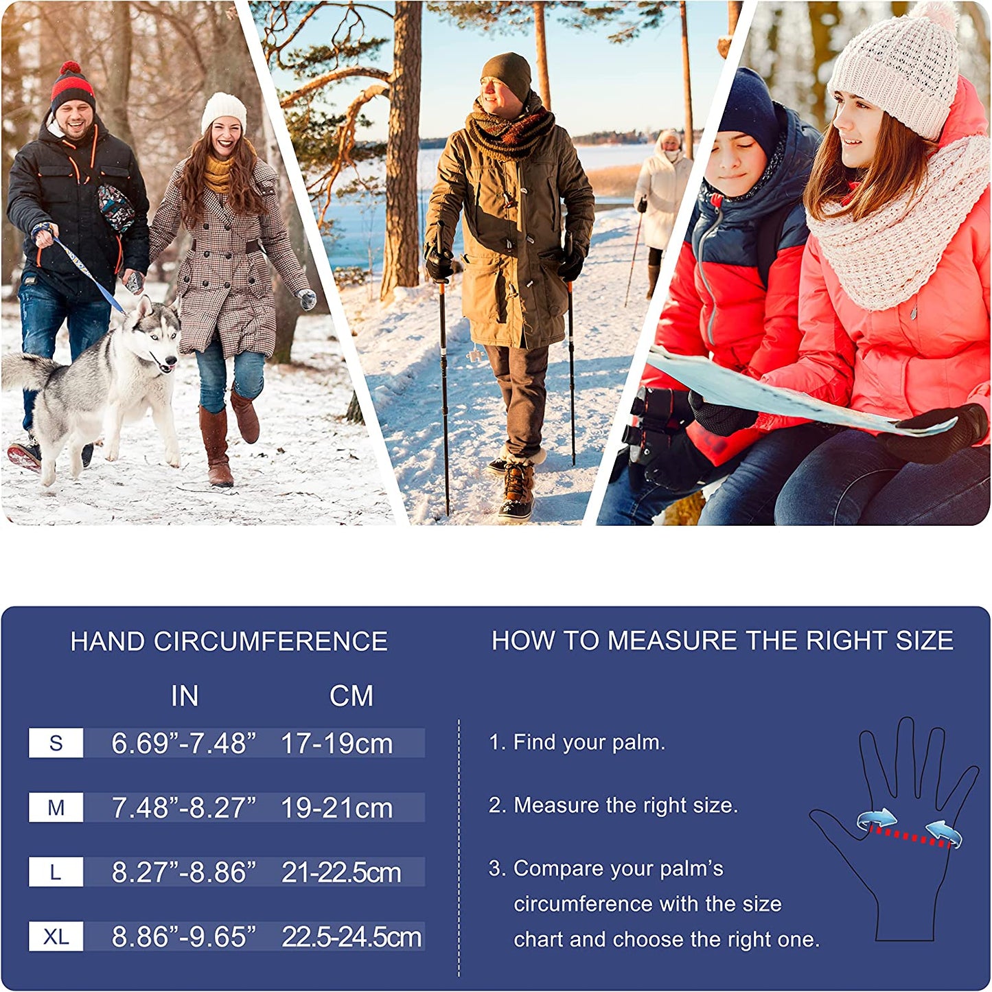 SIMARI Winter Gloves Men Women Touch Screen Glove Cold Weather Warm Gloves Freezer Work Gloves Suit for Running Driving Cycling Working Hiking 102 Apparel & Accessories > Clothing Accessories > Gloves & Mittens SIMARI   