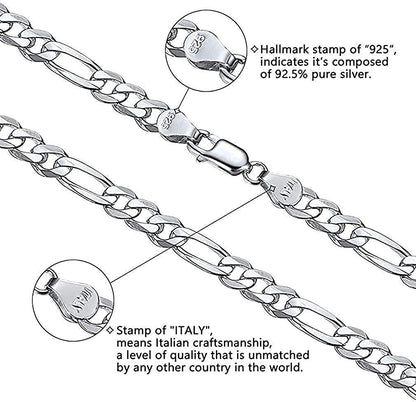 Savlano 925 Sterling Silver Solid Italian Figaro, Rope,Herringbone, Curb, Ball Bead, Snake, Mariner Chain Anklet for Women & Girls, Comes in 0.8Mm - 5Mm Gift Box Apparel & Accessories > Jewelry > Anklets Savlano   