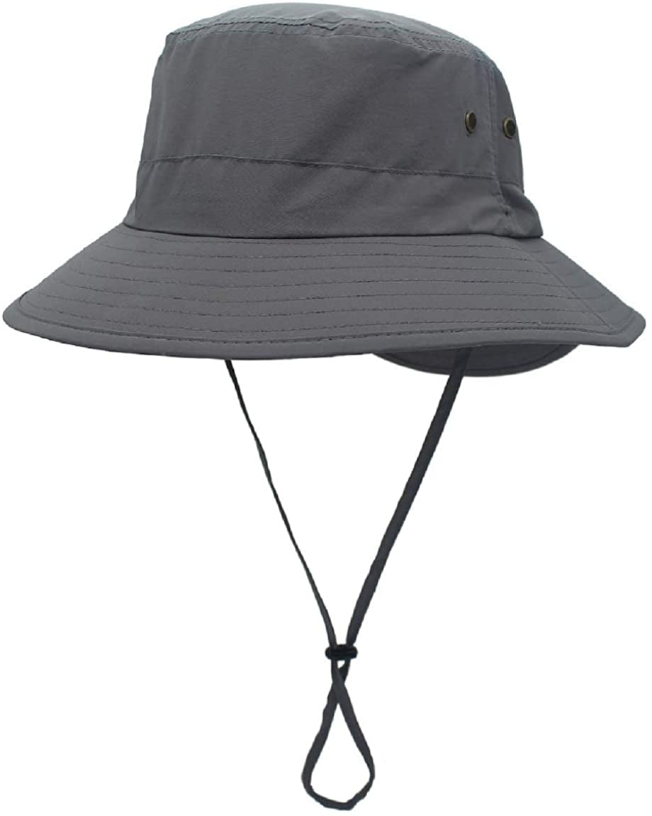Llmoway Women Lightweight Safari Sun Hat Quick Dry Fishing Hat with Strap Cool Apparel & Accessories > Clothing Accessories > Hats LLmoway Dark Grey  