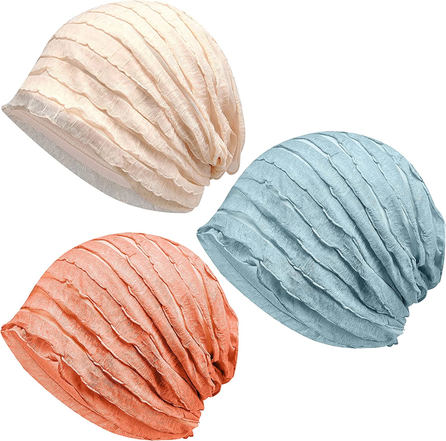 Kayier Women'S Baggy Casual Chemo Beanie Hats Headwear Caps Apparel & Accessories > Clothing Accessories > Headwear Kayier 3 Pack-w  