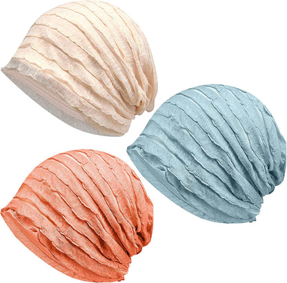 Kayier Women'S Baggy Casual Chemo Beanie Hats Headwear Caps Apparel & Accessories > Clothing Accessories > Headwear Kayier 3 Pack-w  