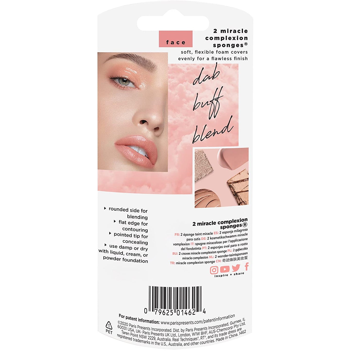 Real Techniques Miracle Complexion Sponge, Beauty Sponge for Makeup Blending & Foundation Application, Full Coverage, Streak-Free Professional Makeup Tool, Cruelty Free, Vegan, Latex Free, 2 Count Health & Beauty > Personal Care > Cosmetics > Cosmetic Tools > Makeup Tools Real Techniques   