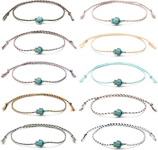 Jeka Waterproof Sea Turtle Anklets for Women Men Rope Friendship Handmade Adjustable Boho Beach Jewelry Gifts Apparel & Accessories > Jewelry > Anklets JEKA JEWELRY   
