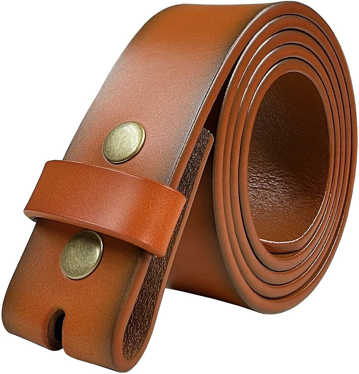 Replacement Belt Strap 100% Genuine Leather Plain Casual Belt Strap with Snaps 1-1/2"(38Mm) Wide Apparel & Accessories > Clothing Accessories > Belts Belts.com Style a - Premium Leather Strap Tan 44 