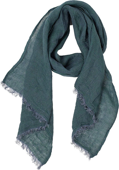 Lusie'S Linen Scarf - 100% Linen - Imported from Europe Apparel & Accessories > Clothing Accessories > Scarves & Shawls LUSIE'S LINEN Dark Green  