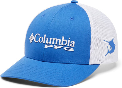 Columbia PFG Logo Mesh Ball Cap-High Crown Apparel & Accessories > Clothing Accessories > Hats Columbia Vivid Blue XX-Large 