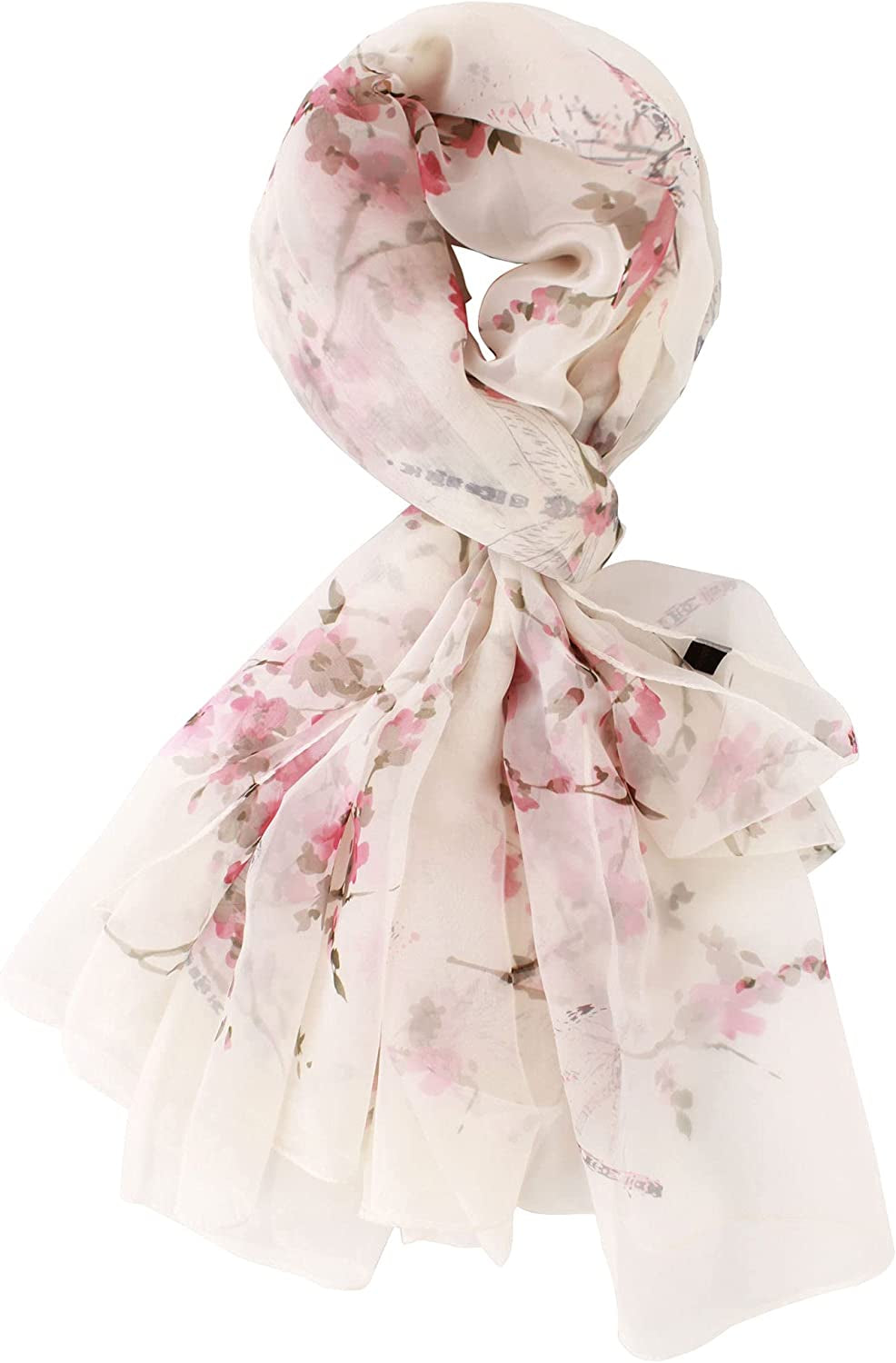 Van Caro Scarfs for Women Lightweight Floral Scarf Soft Long Fashion Scarves Sun-Proof Wrap Shawl Apparel & Accessories > Clothing Accessories > Scarves & Shawls Lobagve 6545 Plum Blossom - Pink  
