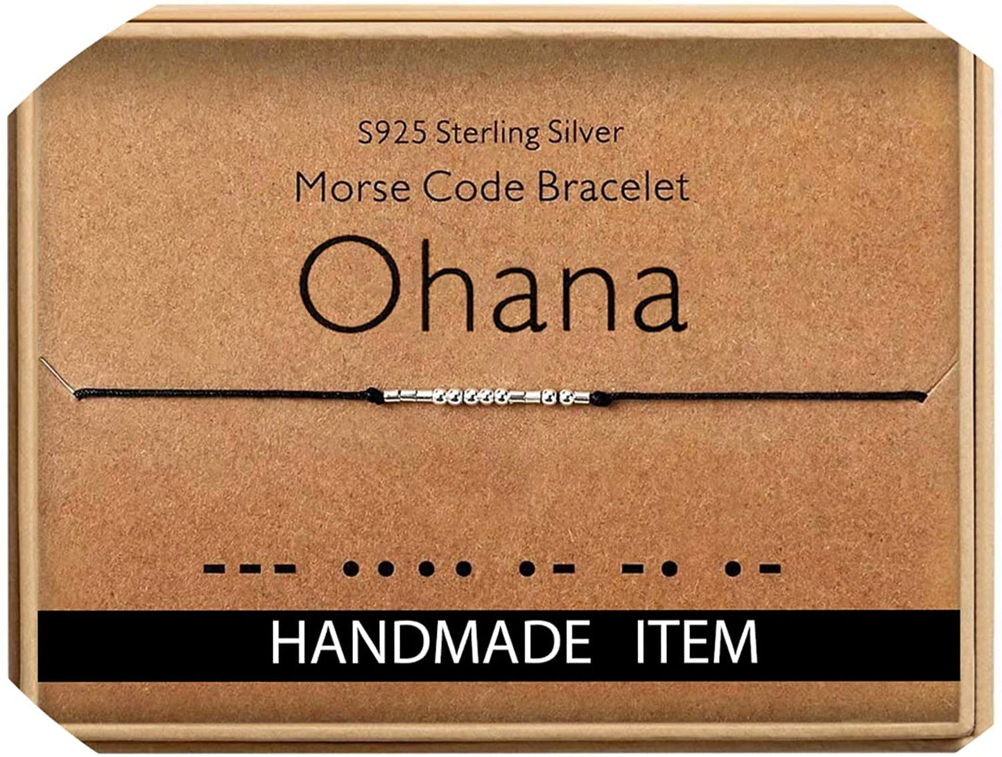 Inspirational Gifts for Women Morse Code Bracelets for Women Funny Bracelet for Friend Funny Christmas Gift for Women Apparel & Accessories > Jewelry > Bracelets Monily 14-Ohana  