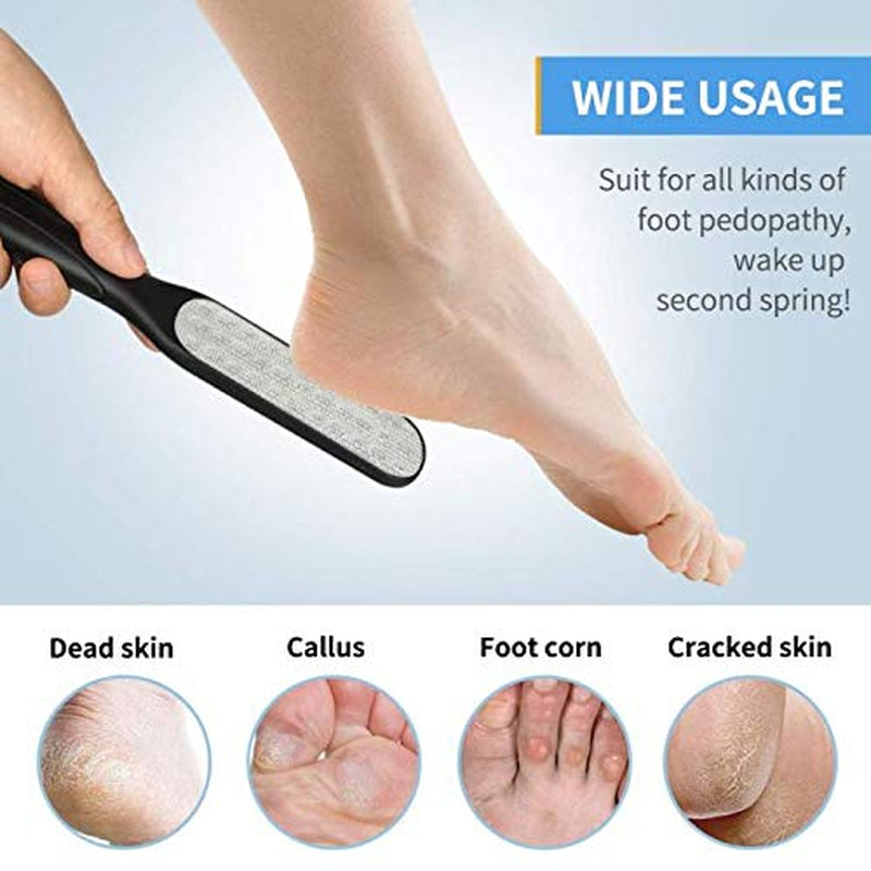 Foot File Callus Remover,3Pcs Colossal Foot Rasp Foot Pedicure Stainless Steel File for Dead Skin, Foot Scrubber Pedicure Tools Rasp, Dry and Wet Large Surface Foot Care for Smooth Feet,Black & Silver Health & Beauty > Personal Care > Foot Care Topwey   