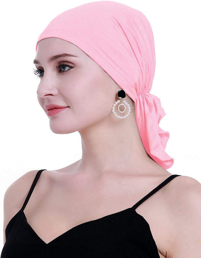 Osvyo Bamboo Chemo Headscarf for Women Hair Loss - Cancer Slip on Headwear Turbans Sealed Packaging Light Pink Apparel & Accessories > Clothing Accessories > Headwear osvyo   