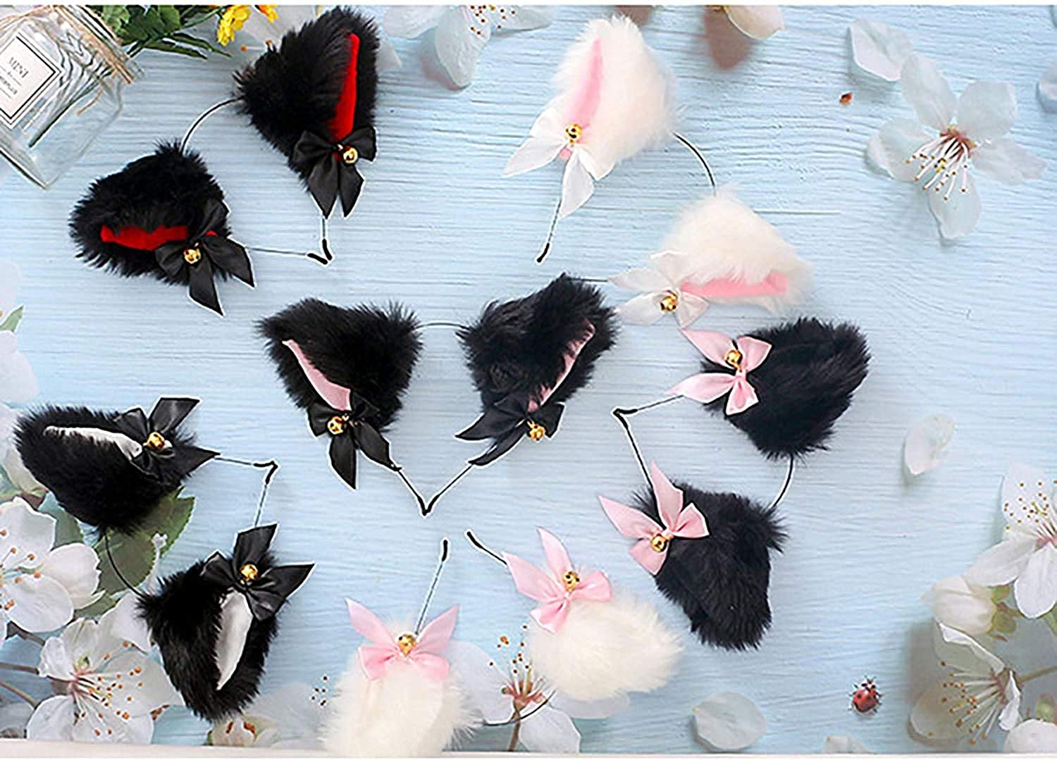 Faylay Cosplay Girl Plush Furry Cat Ears Headwear Accessory for Cam Girl Party Apparel & Accessories > Clothing Accessories > Headwear Faylay   