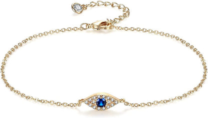 Women Dainty Anklet,14K Gold Plated Satellite Anklet Double Layered Cute Beads Chain Tassel Coin Disc Heart Summer Ankle Bracelet Boho Beach Foot Chain Apparel & Accessories > Jewelry > Anklets Befettly Evil eye  