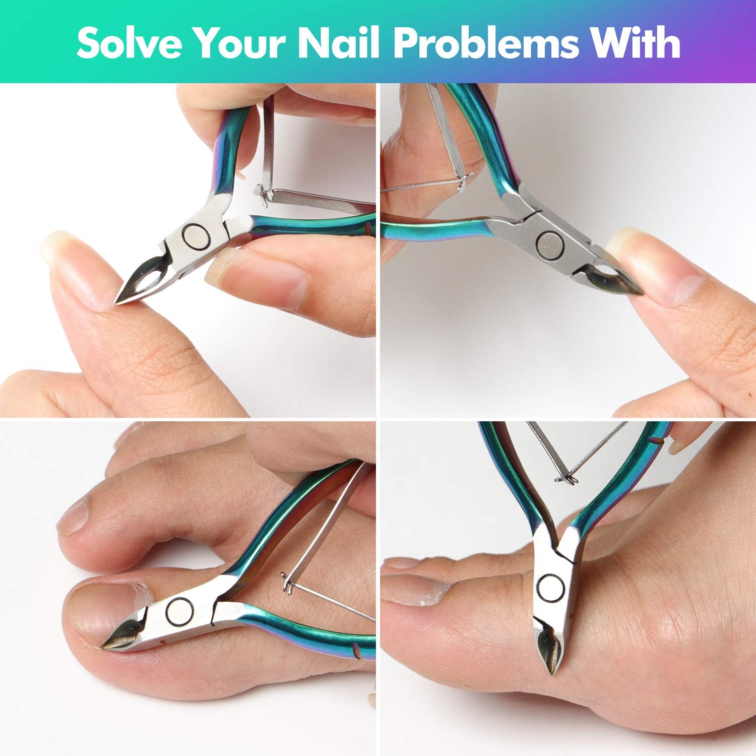 Cuticle Trimmer Cuticle Cutter Nippers Clippers - Ejiubas Cuticle Remover Tool Professional Stainless Steel Cuticle Scissors Manicure Pedicure Tool for Fingernails Not Include Cuticle Pusher Health & Beauty > Personal Care > Cosmetics > Cosmetic Tools > Nail Tools Ejiubas   