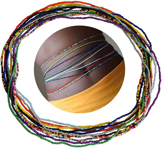 Woeoe 10PCS Waist Beads for Women Colorful African Waist Bead Chains Beach Summer Body Jewelry Accessories Apparel & Accessories > Jewelry > Body Jewelry Woeoe